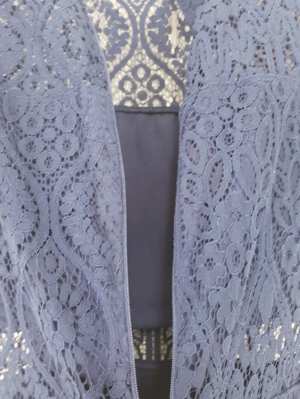 Lulus Remarkable Navy Blue Sheer Lace Short Sleeve Mini Dress Size Large Pencil - Picture 7 of 9
